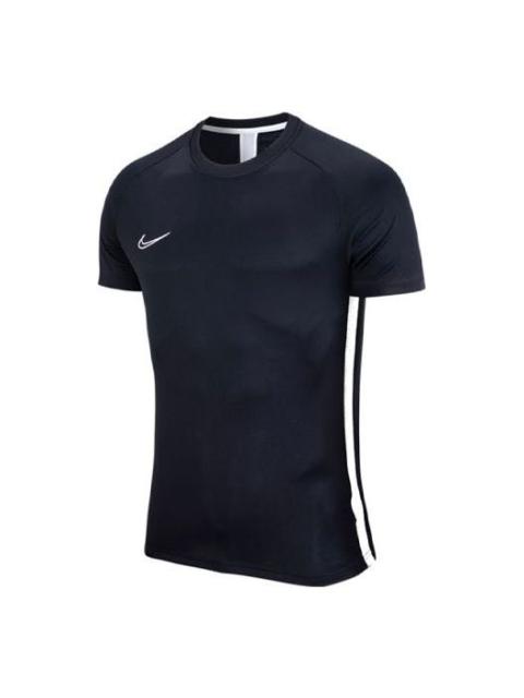 Nike Men's Nike DRI-FIT Solid Color Logo Sports Breathable Round Neck Short Sleeve Black T-Shirt DB6587-0