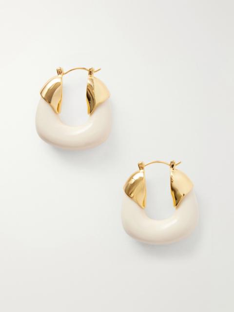 LIZZIE FORTUNATO Alabaster Gold-tone And Resin Hoop Earrings