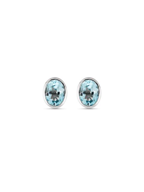 STONE AND STRAND Full Volume Le Bleu Oval Stud Earrings