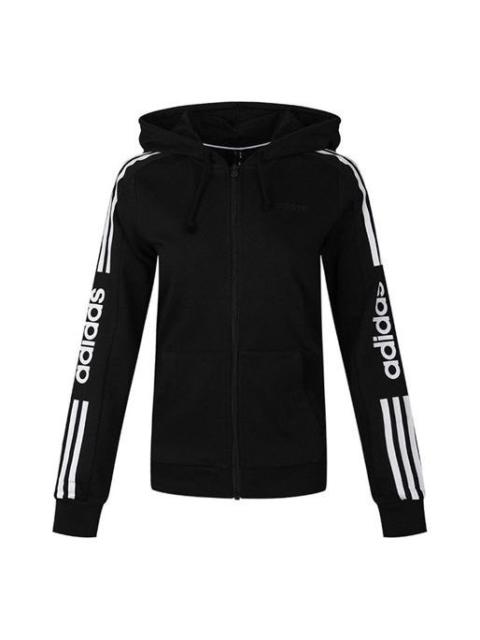 (WMNS) adidas neo CE 3S ZP HDY Zipper Jacket Black EI4716