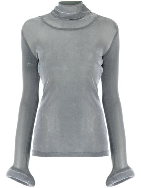 MELITTA BAUMEISTER circle-cuff sheer top