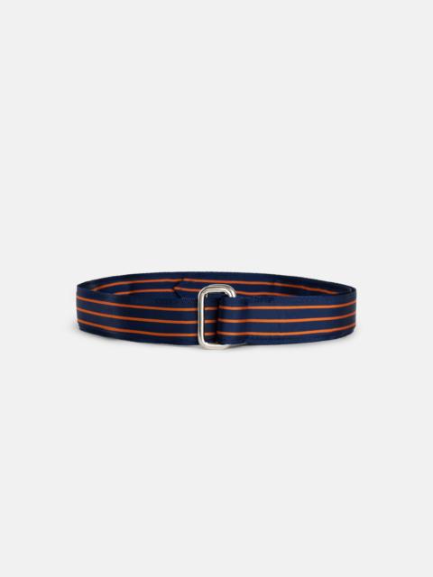 J. PRESS MADE-IN-USA NAVY & ORANGE GROSGRAIN RIBBON BELT