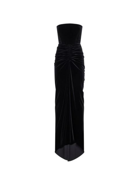 ALEX PERRY strapless gathered-detail maxi dress