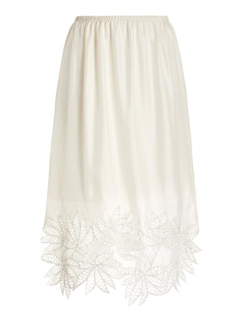 diotima Coverly Silk Skirt white