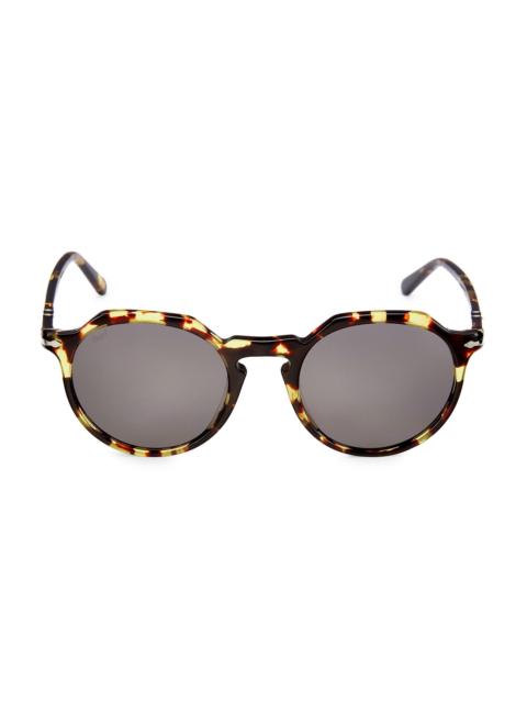 Persol Men's Phantos 52MM Rounded Sunglasses - Dark Grey