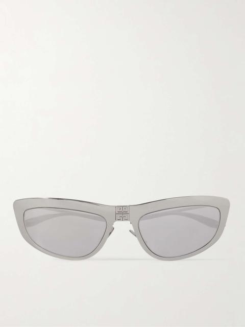 Mirrored D-Frame Silver-Tone Sunglasses