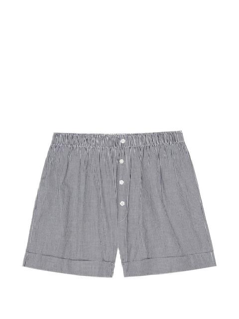 THE GREAT. button gingham shorts