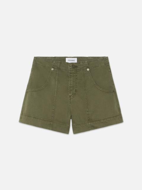 Clean Utility Short in Washed Winter Moss