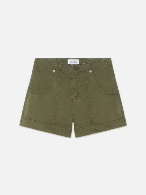FRAME Clean Utility Short in Washed Winter Moss