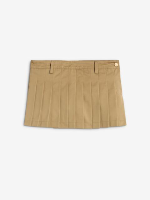 7 For All Mankind Comfort Twill Pleated Mini Skirt in Sand Storm