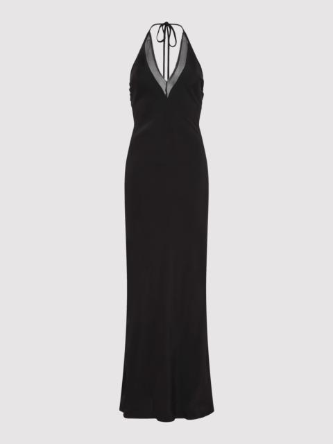 ST. AGNI Silk Mesh Bias Dress - Black