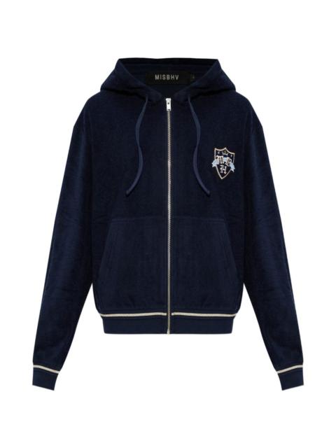 MISBHV logo-embroidered zip-up hoodie