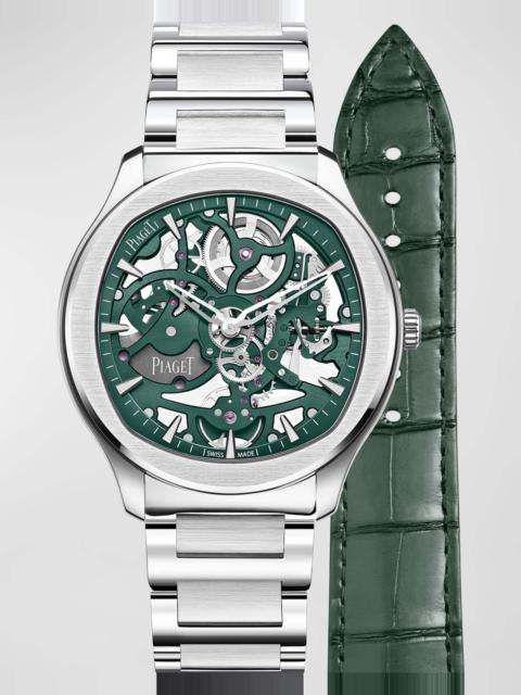 Piaget Polo 42mm Stainless Steel Green Skeleton Watch