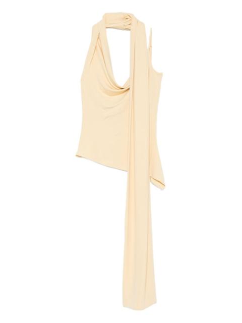 AYA MUSE asymmetric draped-detail blouse