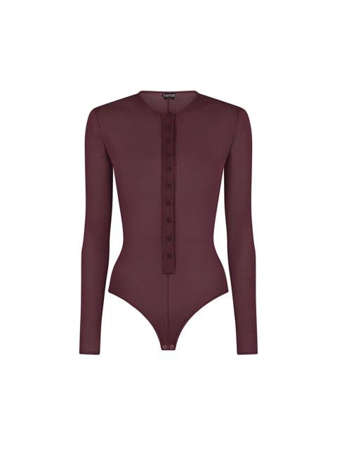 TOM FORD LONG SLEEVE HENLEY KNIT BODYSUIT