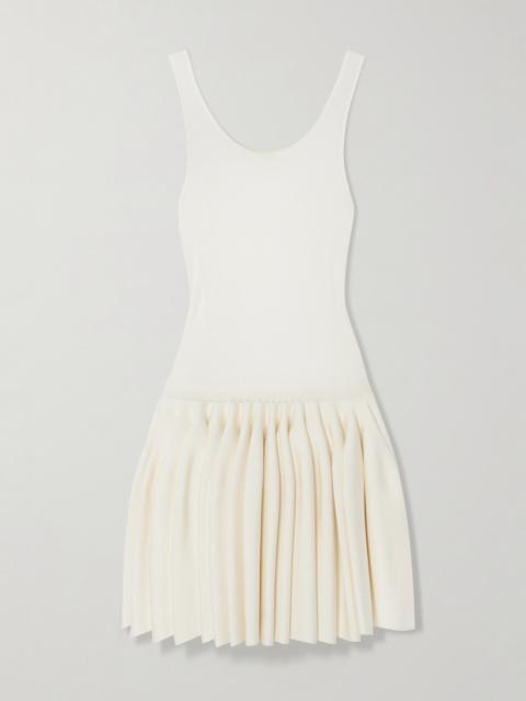 Alaïa Pleated Jersey And Stretch-knit Mini Dress