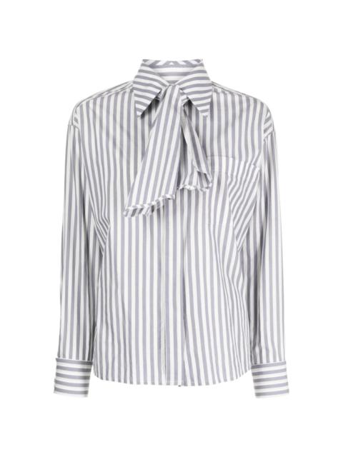 CHANEL 1990s striped cotton blouse