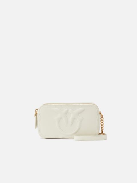 PINKO SMALL CROSSBODY BAG WITH RAISED LOVE BIRDS LOGO