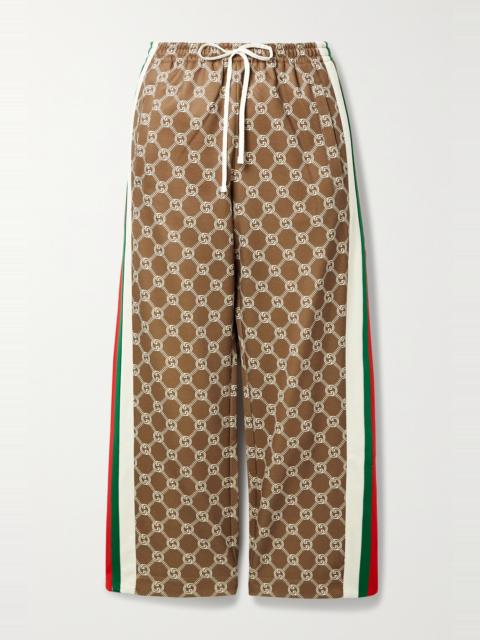 GUCCI Webbing-trimmed printed tech-jersey track pants