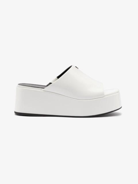 Larroudé Charli Box Mule In White Leather