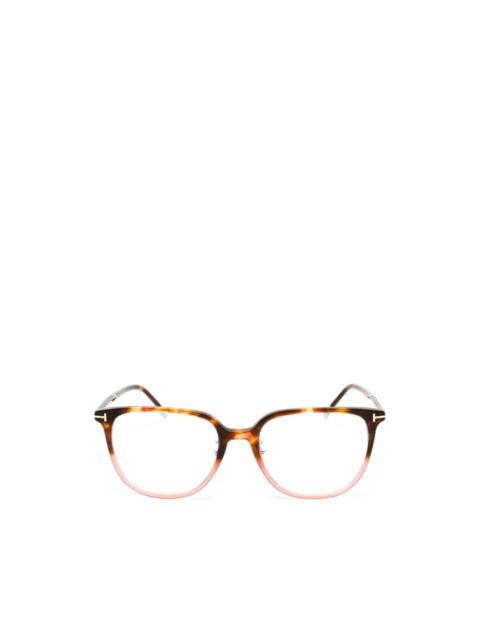 TOM FORD tortoiseshell-effect rectangle-frame glasses