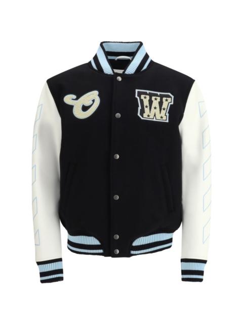 Off-White star-logo varsity bomber jacket