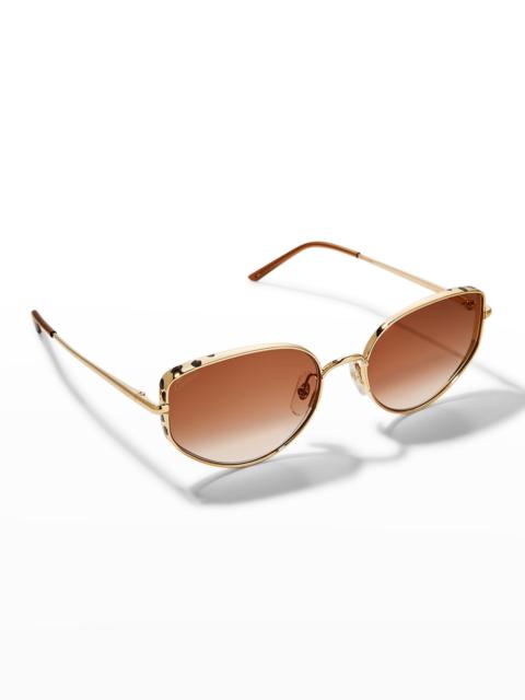 Cartier Panthere Metal Cat-Eye Sunglasses