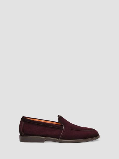 Santoni Men's Malibu Suede Loafers - Burgundy