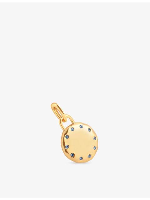ASTRID & MIYU Molten Rhodium-Plated Sterling-Silver and Zirconia Charm