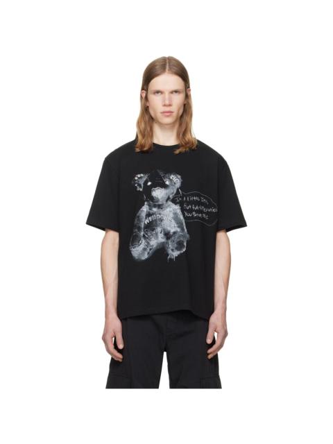 We11done Black Drawing Teddy T-shirt