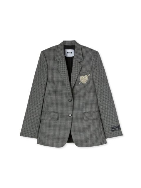 MSGM Wool jacket with "Micro Check Wool" motif