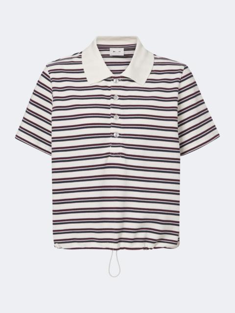 THE UPSIDE Sophie Cropped striped piqué polo shirt
