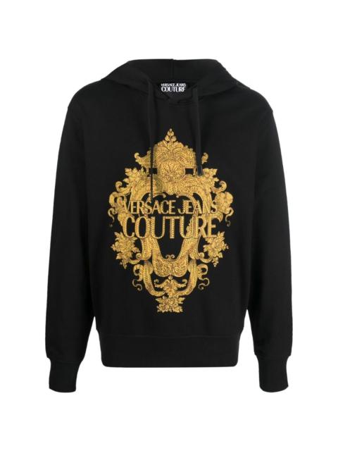 VERSACE JEANS COUTURE logo-print cotton hoodie