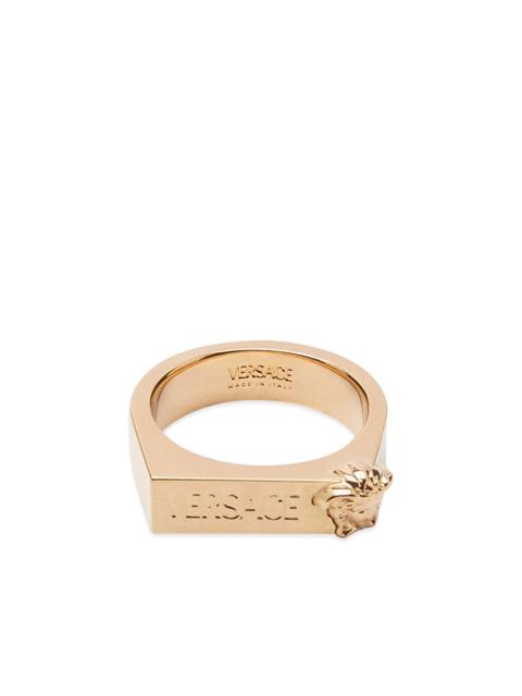 Versace Logo Medusa Text Logo Ring