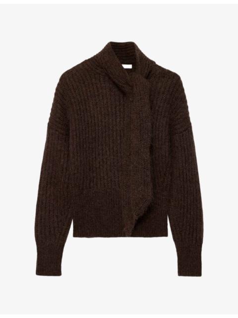 ALLSAINTS Etty Tie-Neck Mohair-Blend Jumper