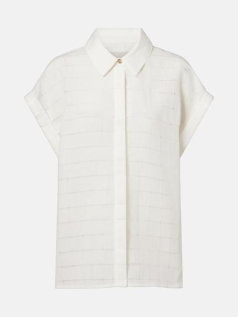 ASCENO Andra linen and cotton checked shirt