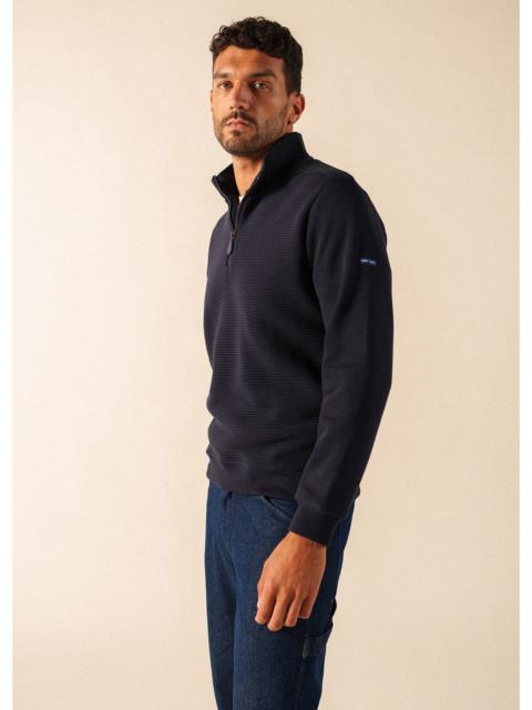 SAINT JAMES MALO Half-Zip Ribbed Sweater
