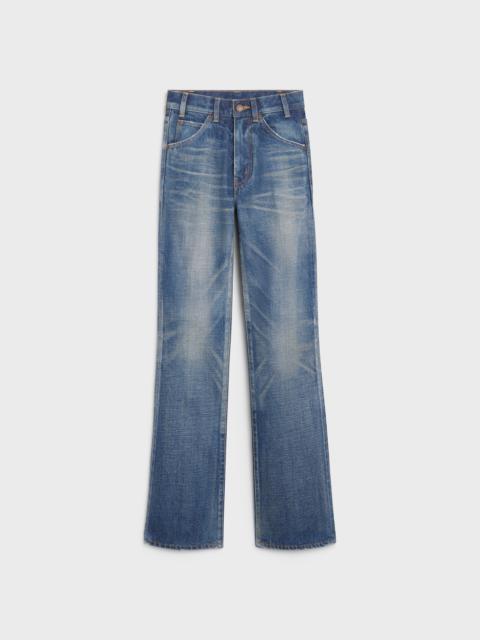 CELINE FLARED JEANS IN DARK UNION WASH DENIM TWILL