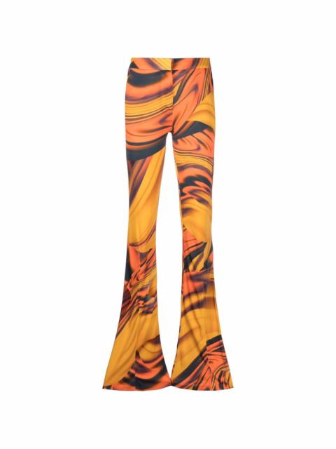 THE ATTICO abstract-print flared trousers