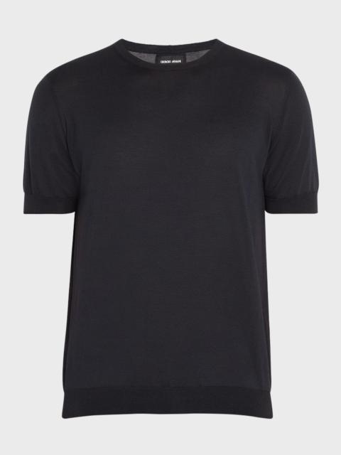 Men's Silk-Cotton Crew T-Shirt