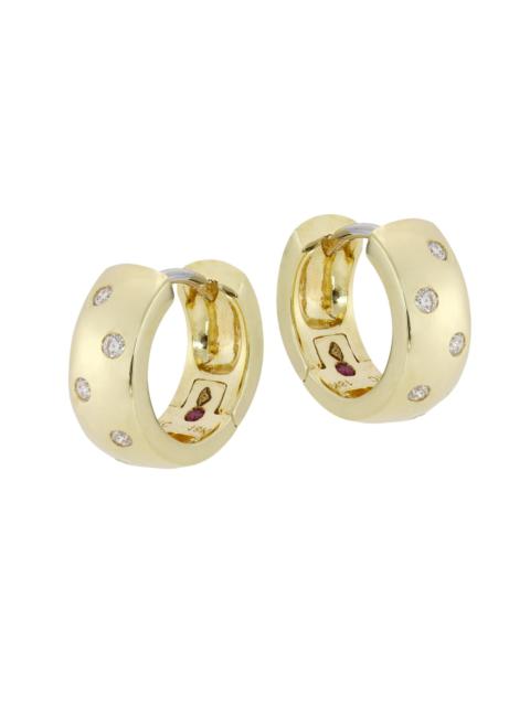 ROBERTO COIN Women's 18K Yellow Gold & Diamond Huggie Hoops