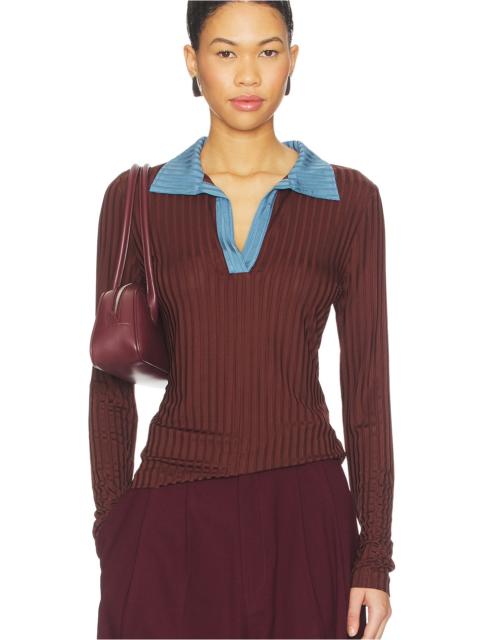 rag & bone Natalia Colorblock Long Sleeve Polo