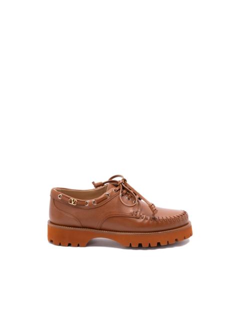 lug-sole leather boat shoes