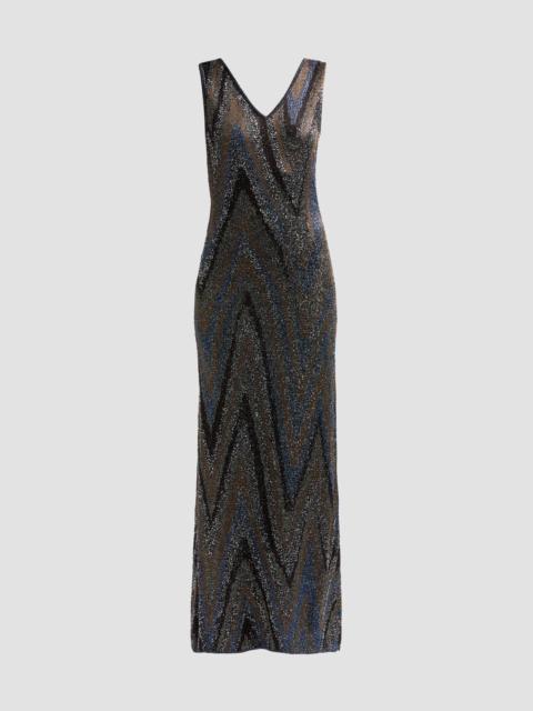 Missoni Women's Zigzag Metallic Knit Maxi Dress - Black Blue