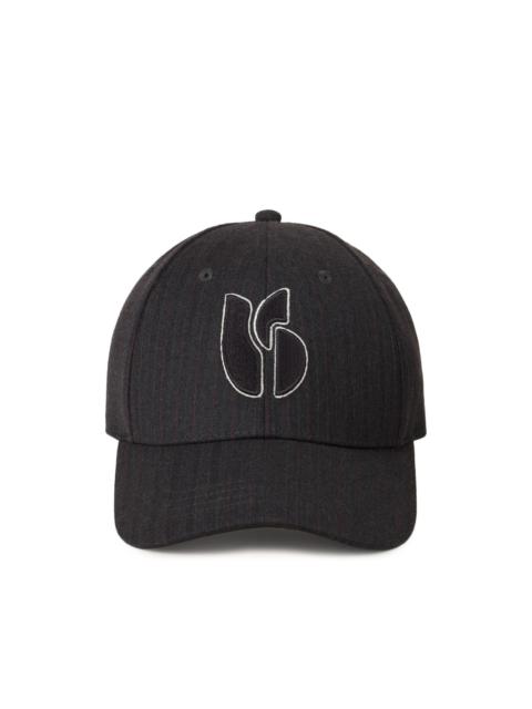 ba&sh Harow pinstripe-pattern logo-embroidery cap