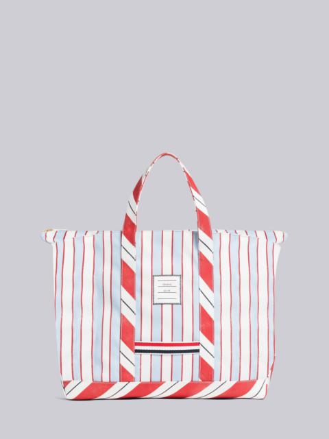 Thom Browne Washed Striped Canvas Medium Tool Tote