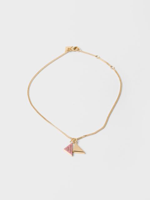Prada Enameled metal necklace