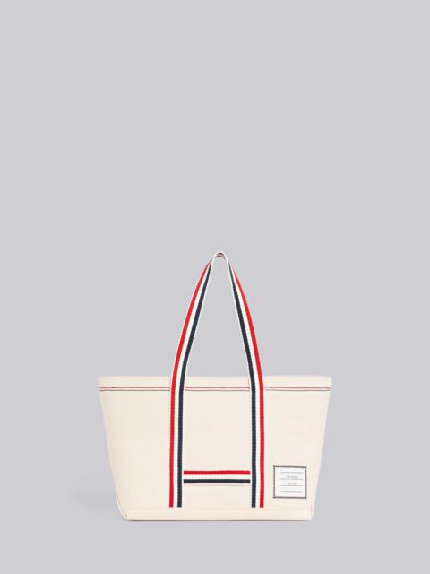 Thom Browne Off White Double Face Cotton Small Tool Tote Bag