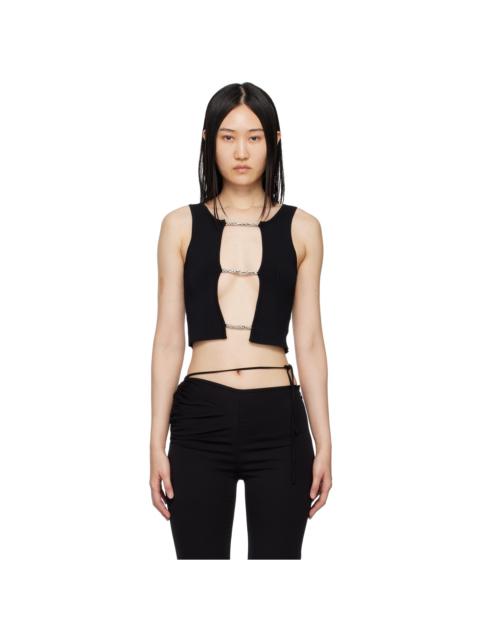 Black Crystal Lattice Tank Top