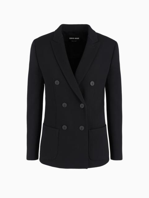 GIORGIO ARMANI Double-breasted jacket in stretch double-sided wool